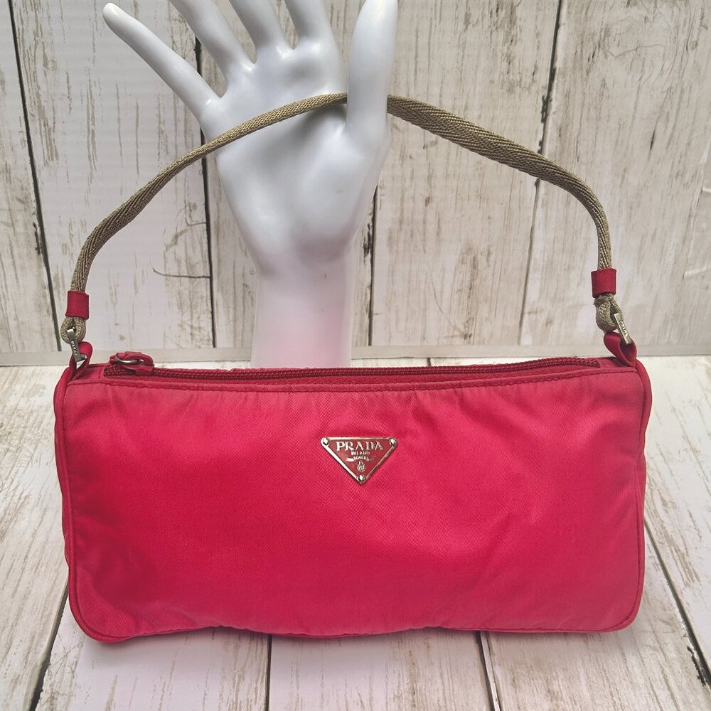 PRADA MINI Necessaire Y2K Tessuto NYLON PINK # 36 *RARE* Authentic!
